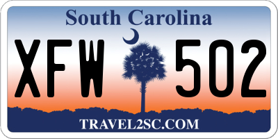 SC license plate XFW502