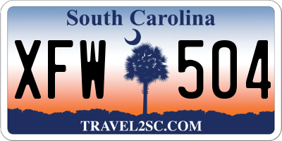 SC license plate XFW504