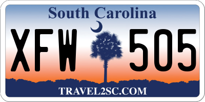 SC license plate XFW505