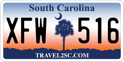 SC license plate XFW516
