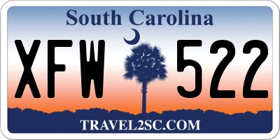SC license plate XFW522