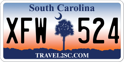 SC license plate XFW524