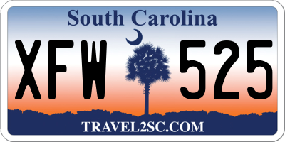 SC license plate XFW525