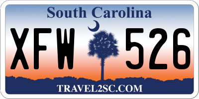SC license plate XFW526