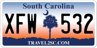 SC license plate XFW532