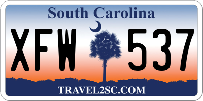 SC license plate XFW537