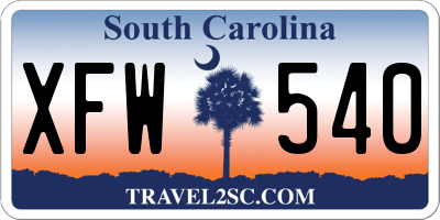 SC license plate XFW540