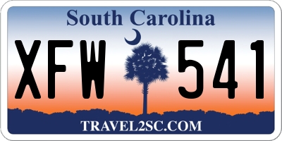 SC license plate XFW541