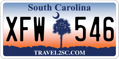 SC license plate XFW546