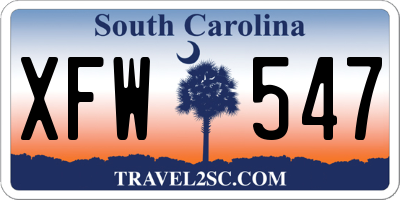 SC license plate XFW547