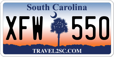 SC license plate XFW550