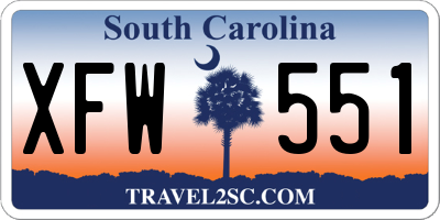 SC license plate XFW551