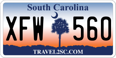 SC license plate XFW560