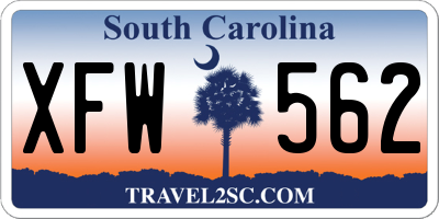 SC license plate XFW562
