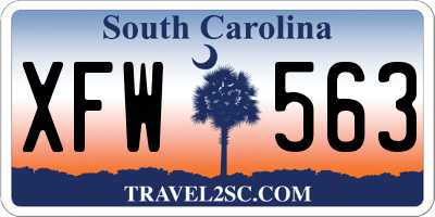 SC license plate XFW563