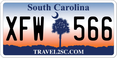 SC license plate XFW566