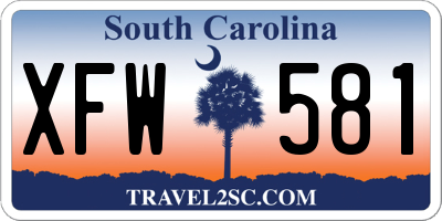 SC license plate XFW581