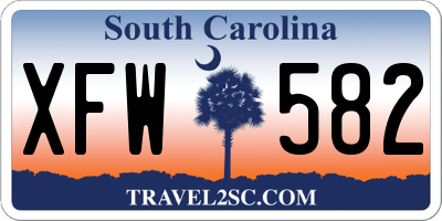 SC license plate XFW582