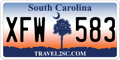 SC license plate XFW583