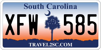 SC license plate XFW585