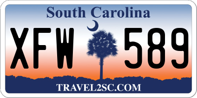 SC license plate XFW589
