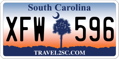 SC license plate XFW596