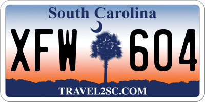 SC license plate XFW604