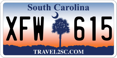 SC license plate XFW615
