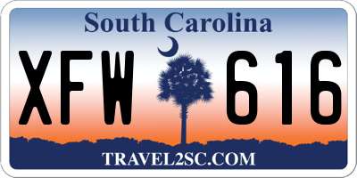 SC license plate XFW616