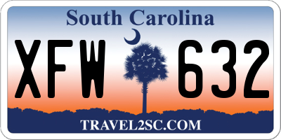 SC license plate XFW632
