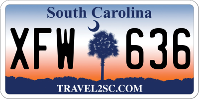SC license plate XFW636
