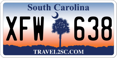 SC license plate XFW638