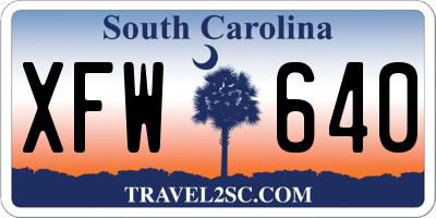 SC license plate XFW640