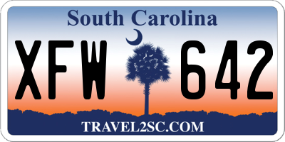 SC license plate XFW642