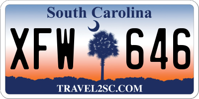 SC license plate XFW646