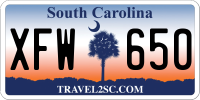SC license plate XFW650