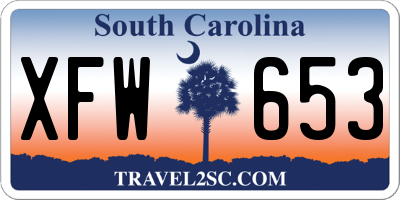 SC license plate XFW653