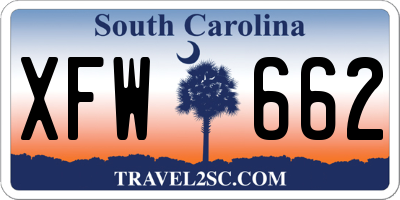 SC license plate XFW662