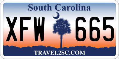 SC license plate XFW665
