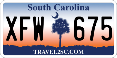 SC license plate XFW675