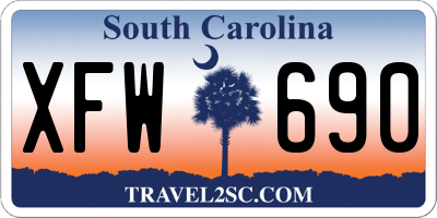 SC license plate XFW690