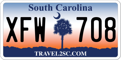SC license plate XFW708