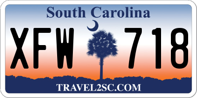 SC license plate XFW718
