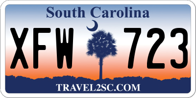 SC license plate XFW723
