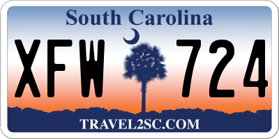 SC license plate XFW724