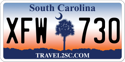 SC license plate XFW730