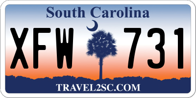 SC license plate XFW731