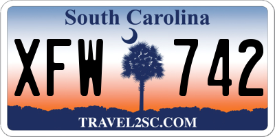SC license plate XFW742
