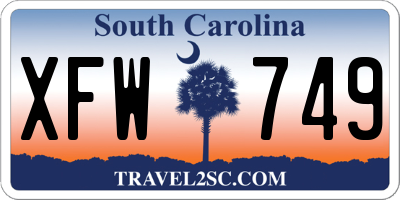 SC license plate XFW749