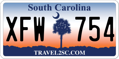 SC license plate XFW754
